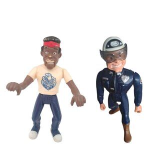 Lot of 2 Vintage 1980s Police Academy Action Figures Kenner Larvell Jones & Tack
